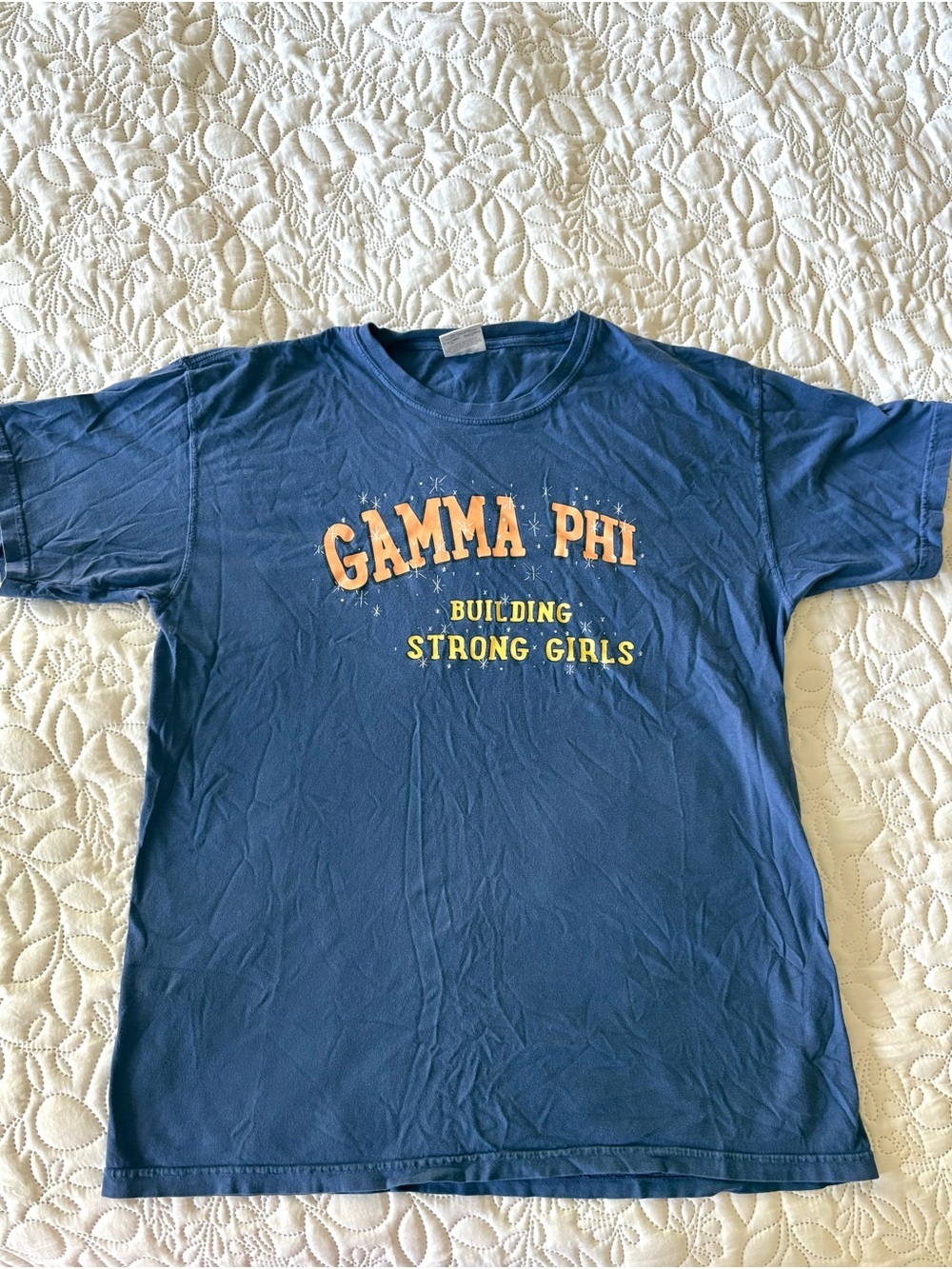 Gamma Phi Beta Comfort Colors Navy T-Shirt Building String Girls